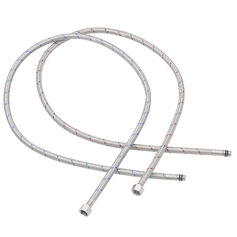 BATHLAVISH 40" Length Faucet Supply Lines 3/8" Comp x M10 Male Connector Line Braided Stainless Steel Nylon Sink Hose Extension for Bathroom Kitchen Faucet 2Pcs (1 Pair) - Image 1